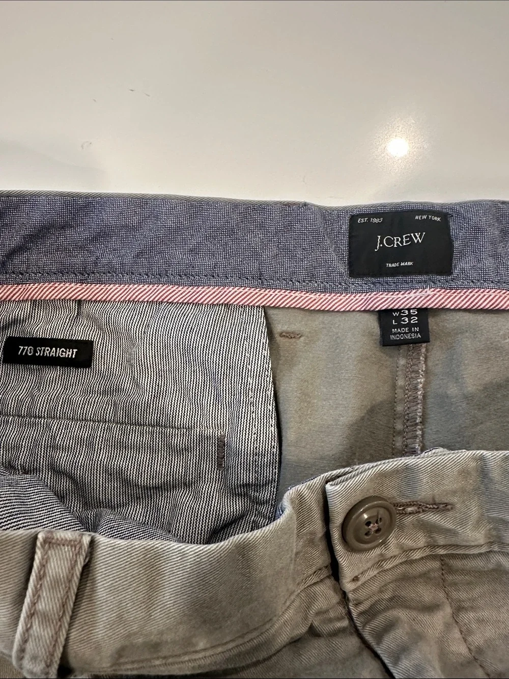 J.‎ Crew 770 Straight Fit Chinos in Mushroom